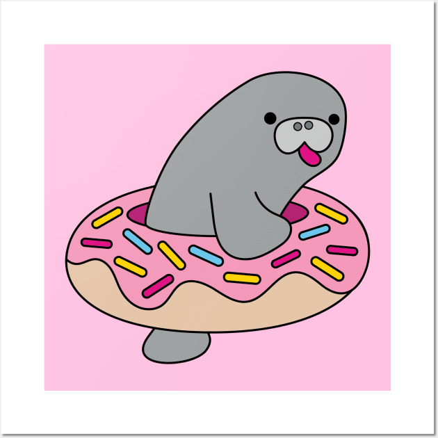 Manatee Donut Wall Art by BoredInc